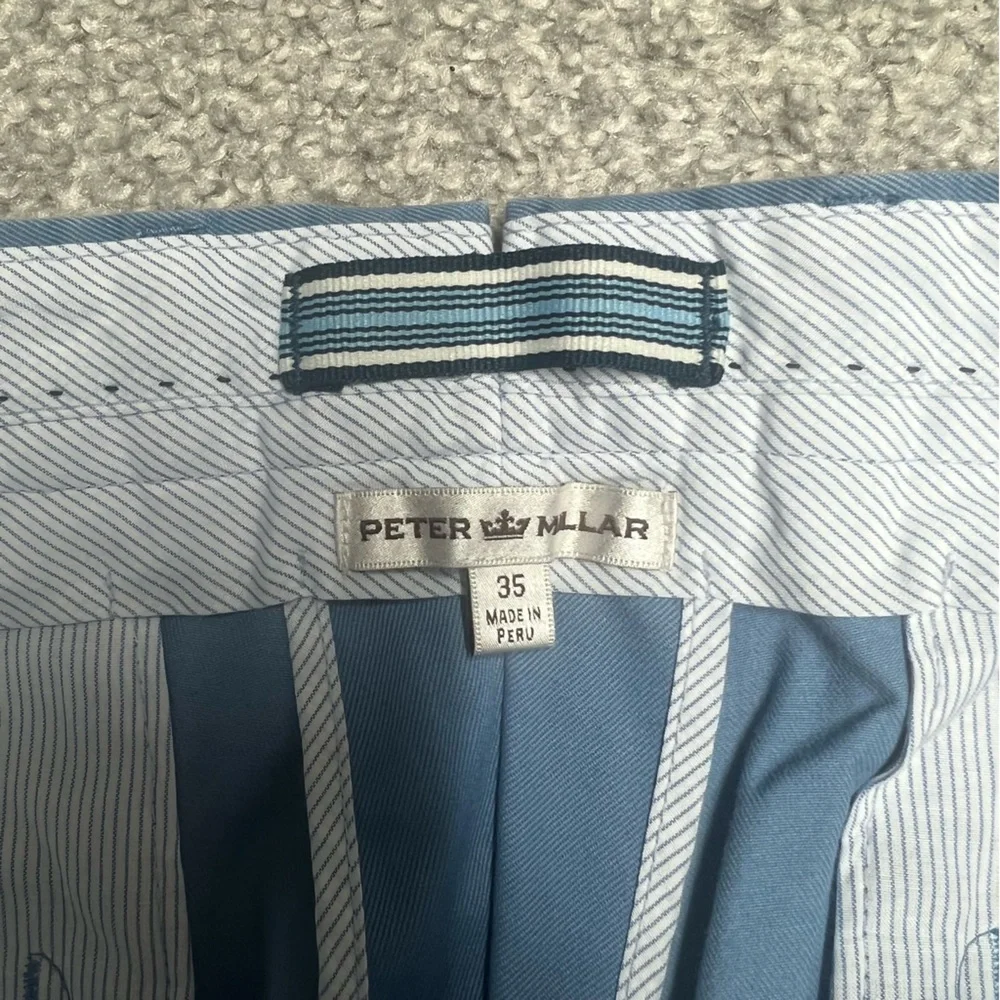 Peter Millar Pants Mens 35x29 Blue Chino Raleigh Washed Twill Pima Cotton NEW - Picture 6 of 11